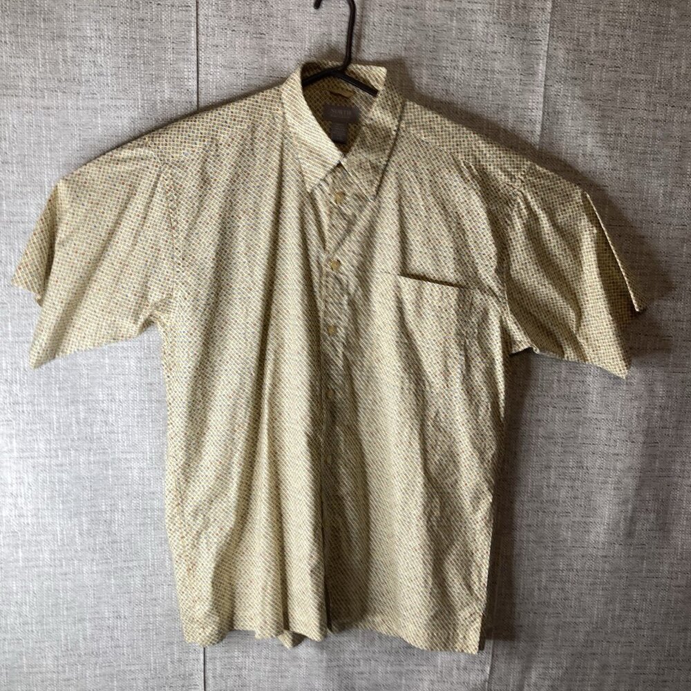 North Forty Four Mens Shirt Large  Multicolor Geometric Pattern, Pocket, Cotton